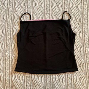 Black Purple Spaghetti Strap Blouse Size Large NWT